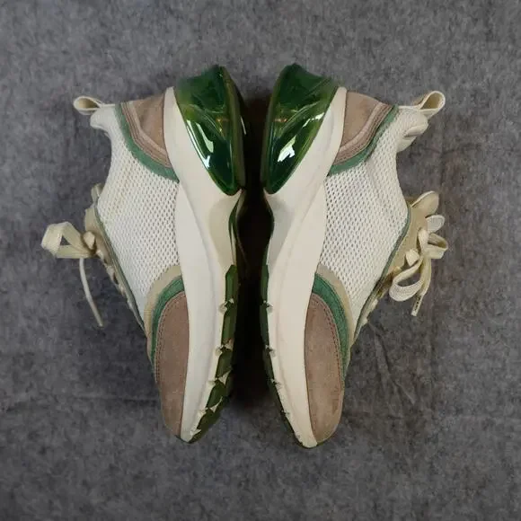 Tory Burch Good Luck Trainer Womens‎ 7 Ivory Green Cerbiatto Sneaker Shoes - Picture 4 of 7